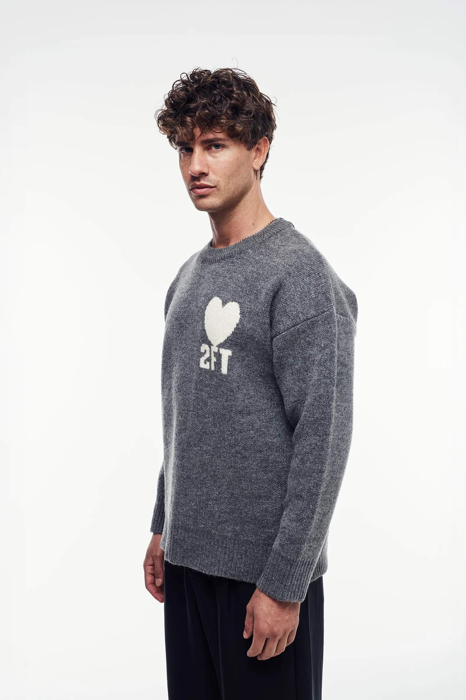 2Ft Nakışlı Triko Kazak - Görsel 2