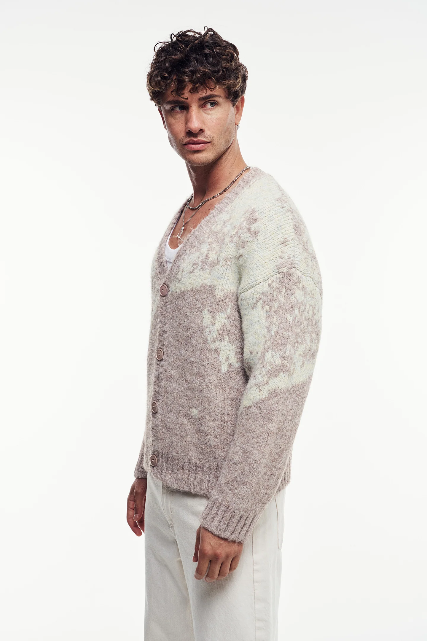 V Yaka Yumuşak Dokulu Oversize Hırka - Görsel 10