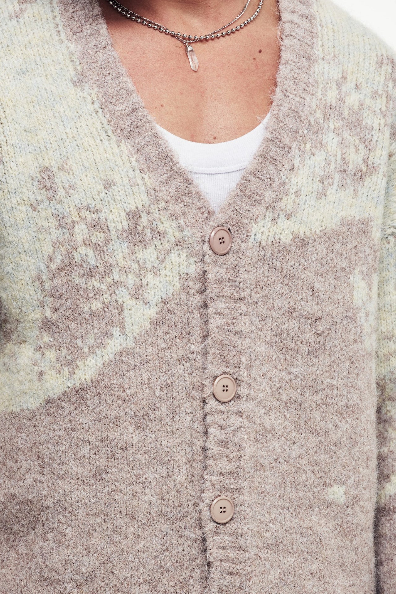 V Yaka Yumuşak Dokulu Oversize Hırka - Görsel 11