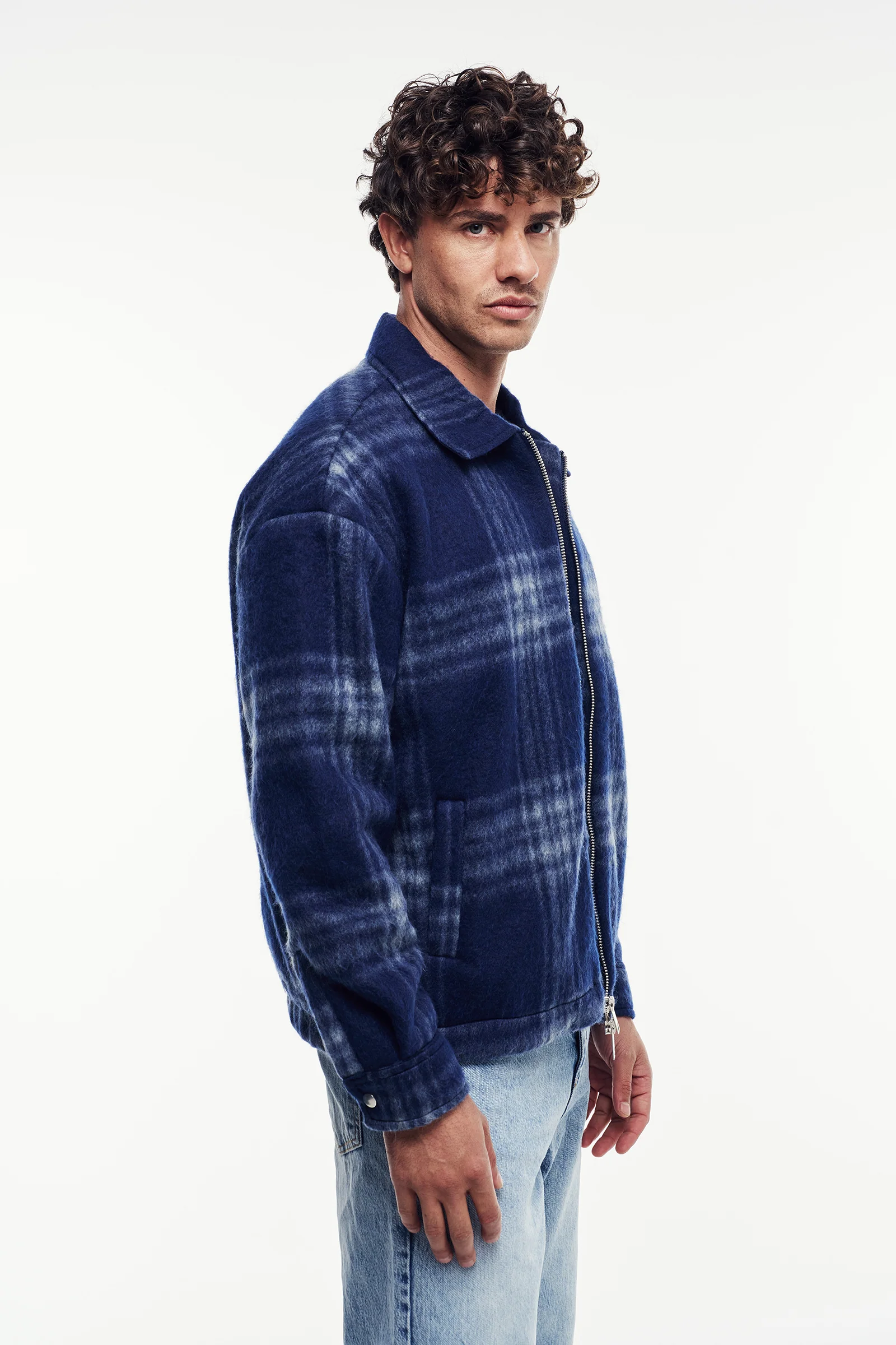 Yün Karışımlı Ekose Kaşe Mont - Görsel 2