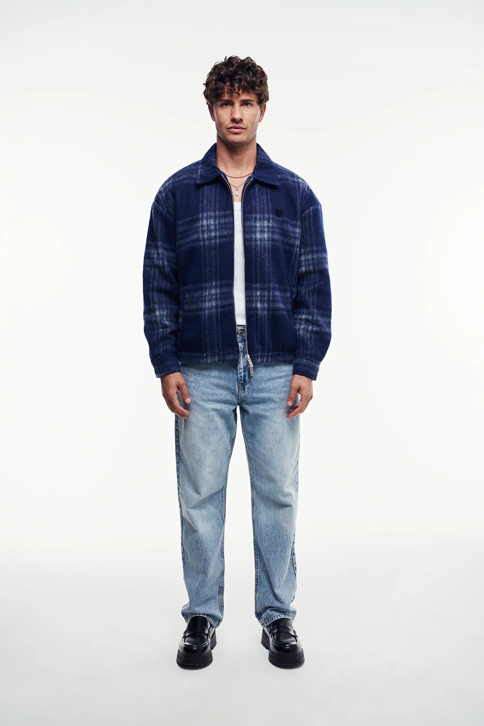 Yün Karışımlı Ekose Kaşe Mont - Görsel 4