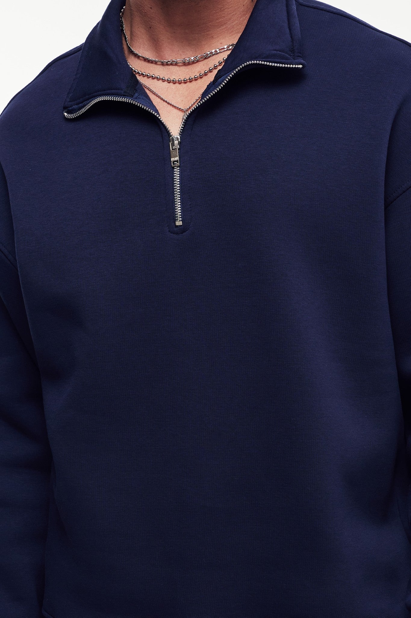 Loose Fit Yarım Fermuarlı Sweatshirt - Görsel 4