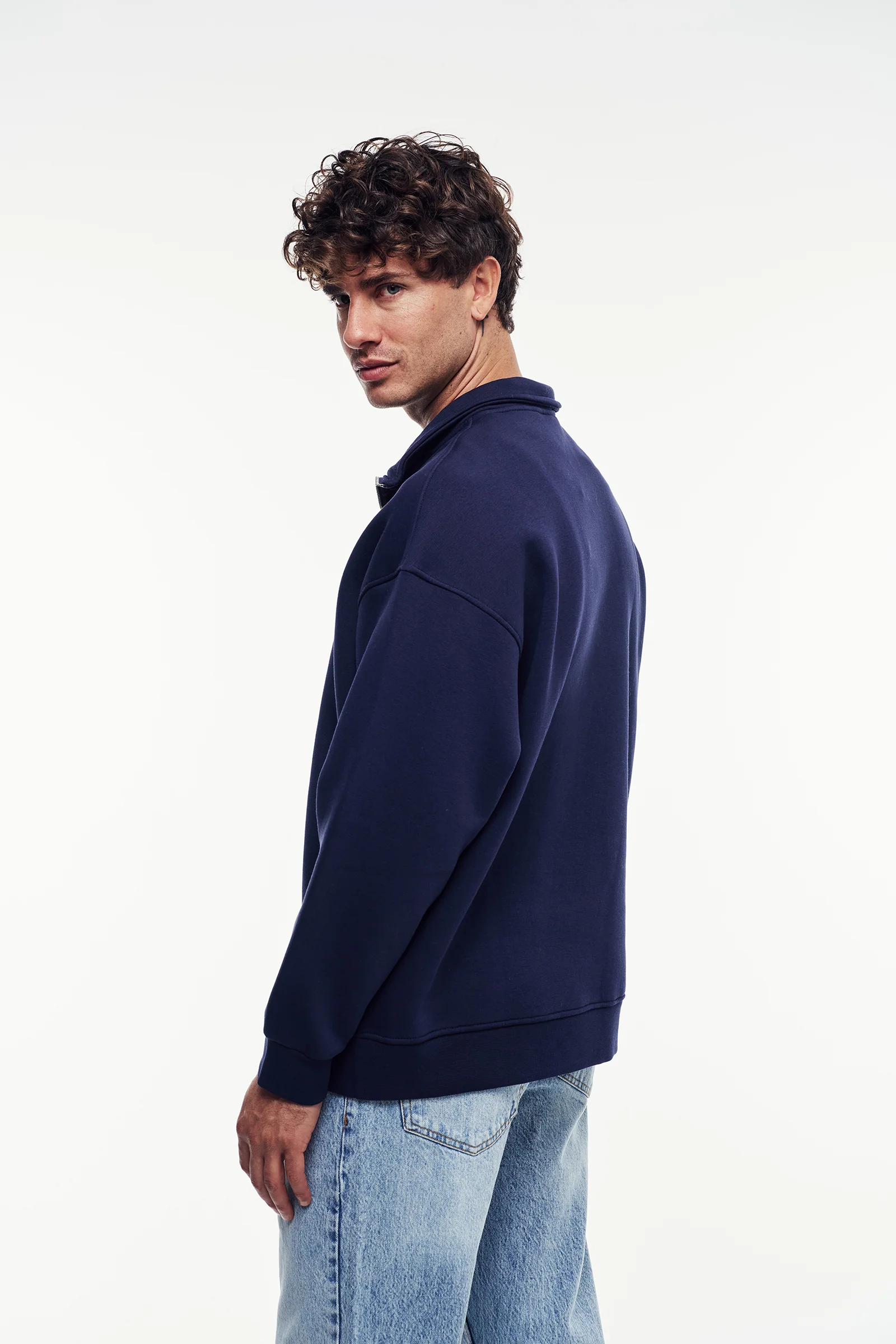 Loose Fit Yarım Fermuarlı Sweatshirt - Görsel 5