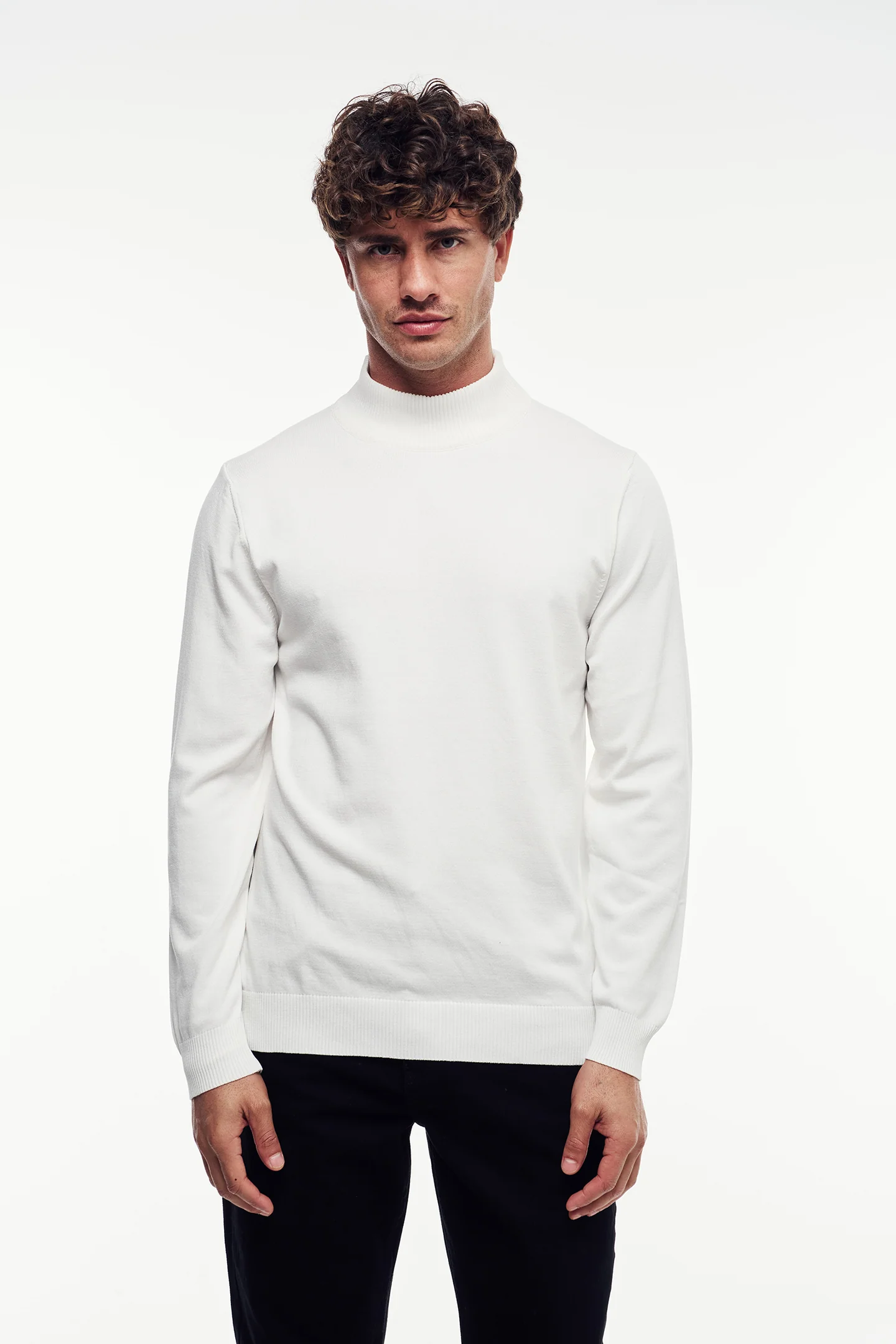 Yarım Balıkçı Yaka Triko Kazak - Görsel 9