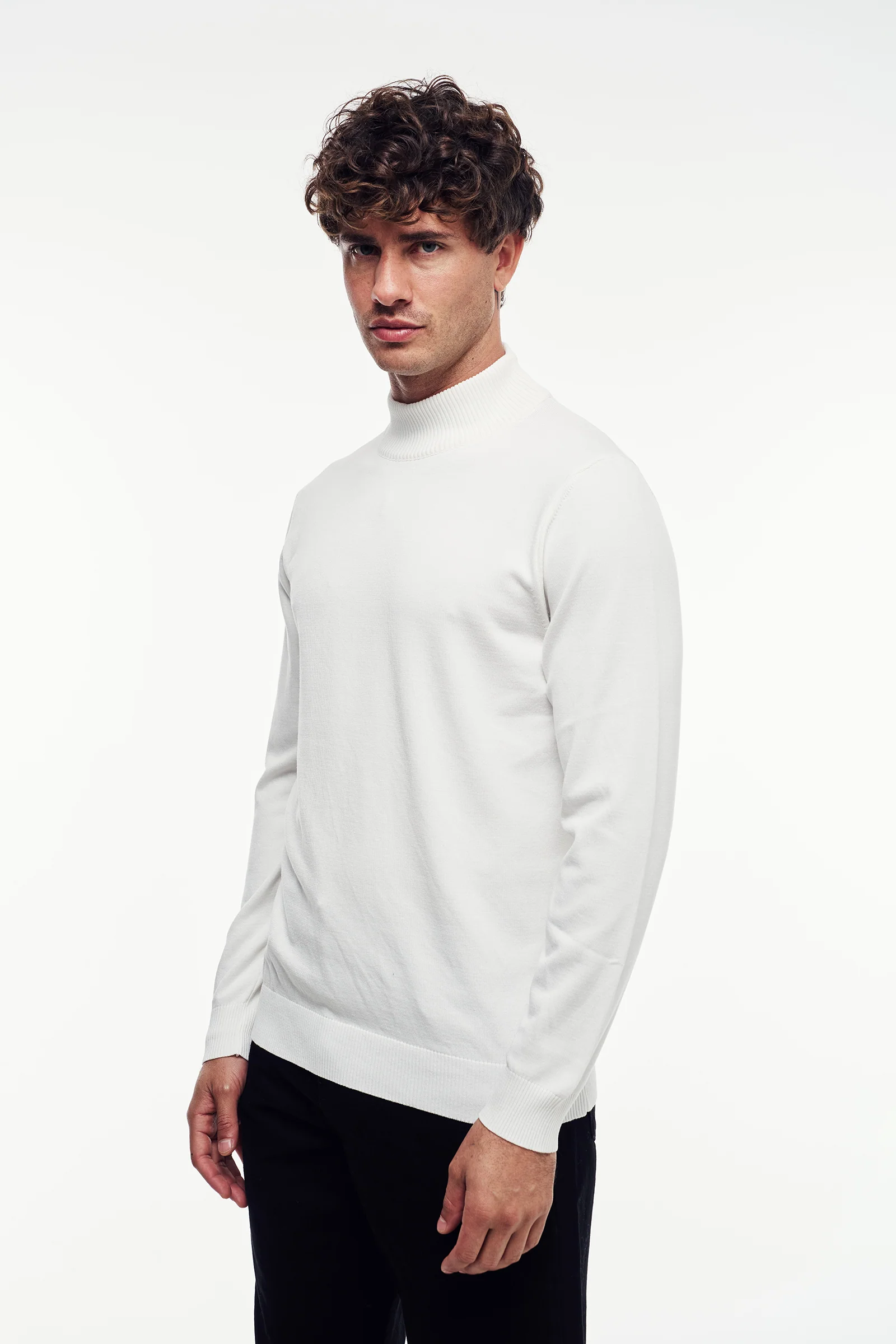 Yarım Balıkçı Yaka Triko Kazak - Görsel 10