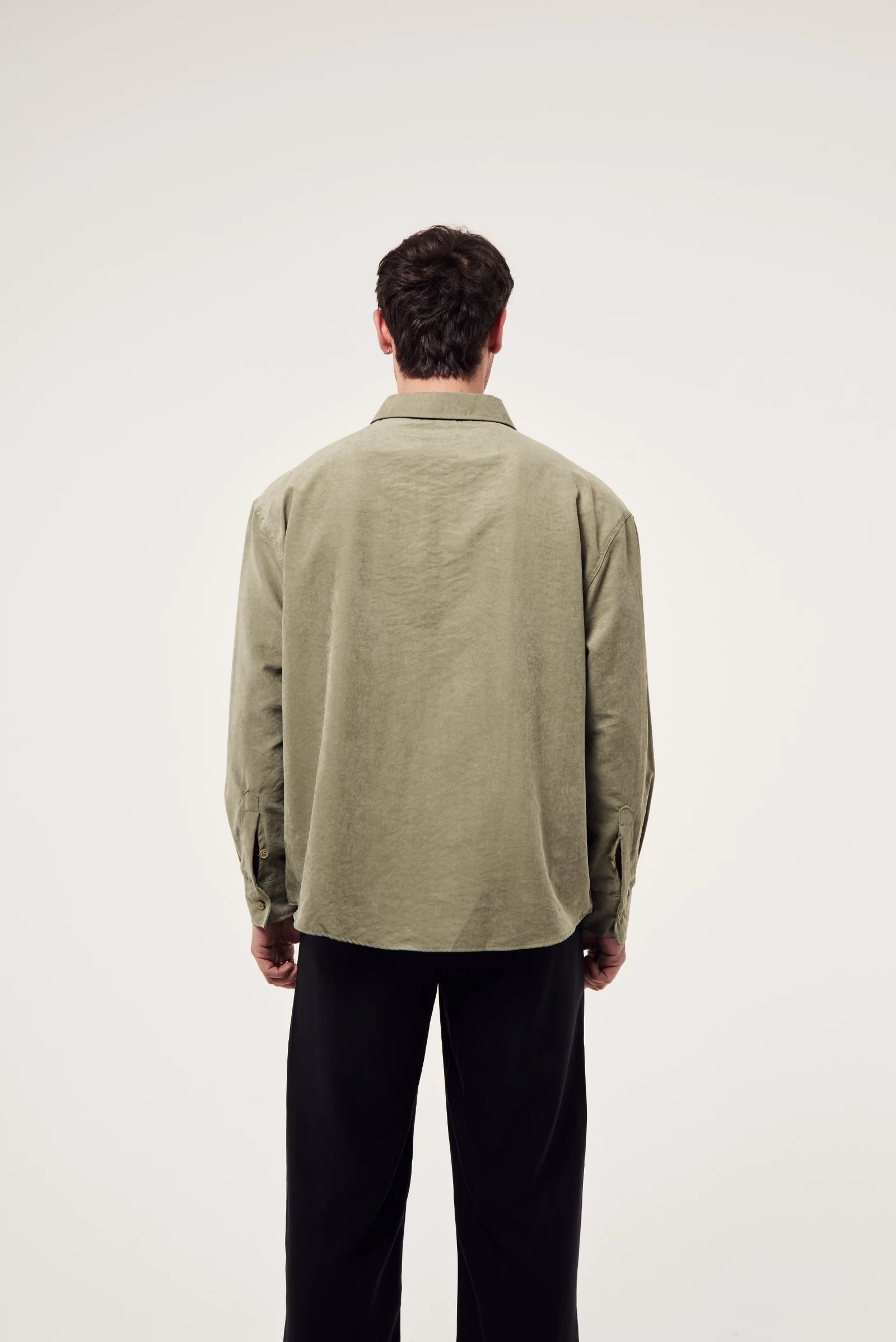 Dokulu Yıkamalı Gömlek - Görsel 4