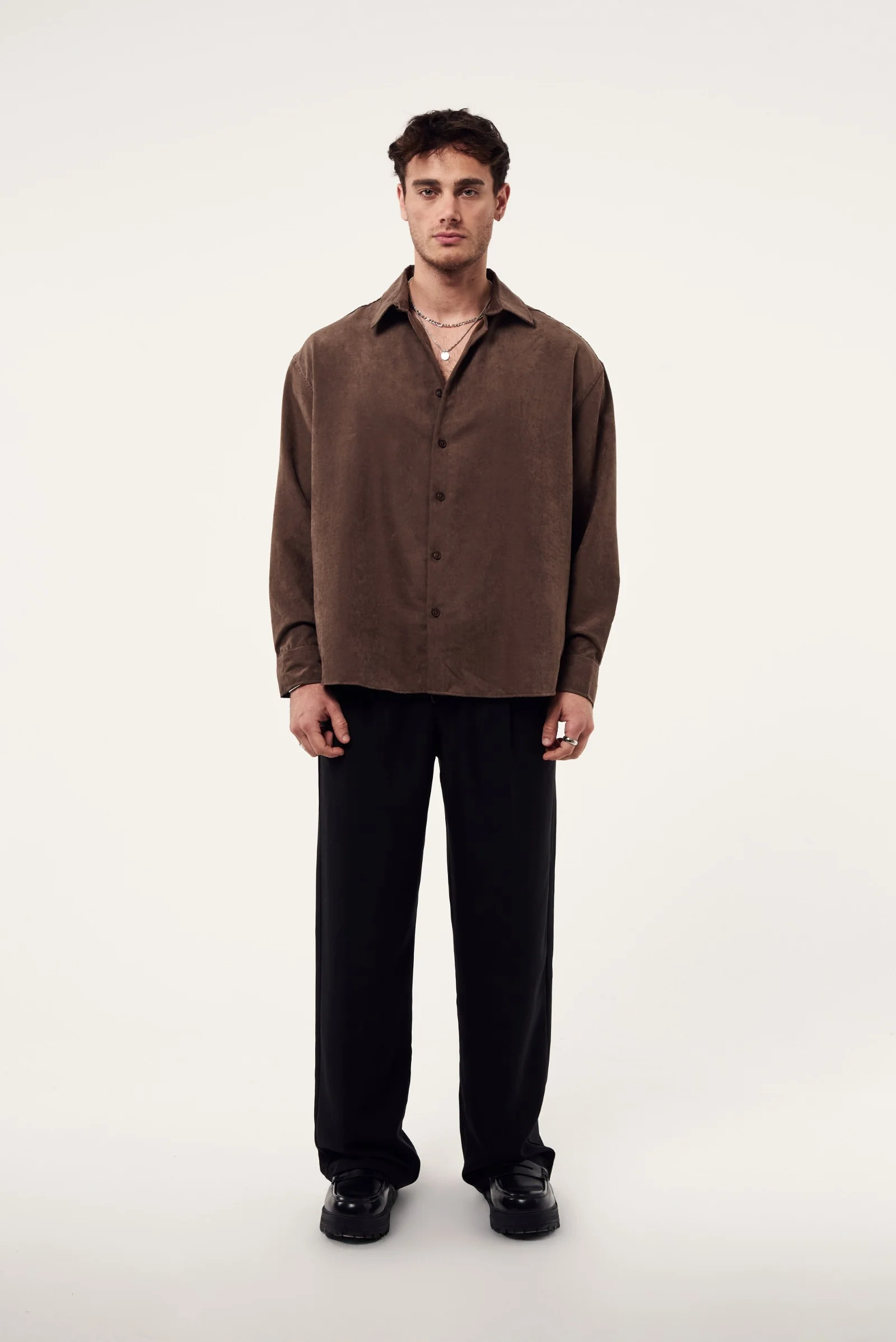 Dokulu Yıkamalı Gömlek - Görsel 9