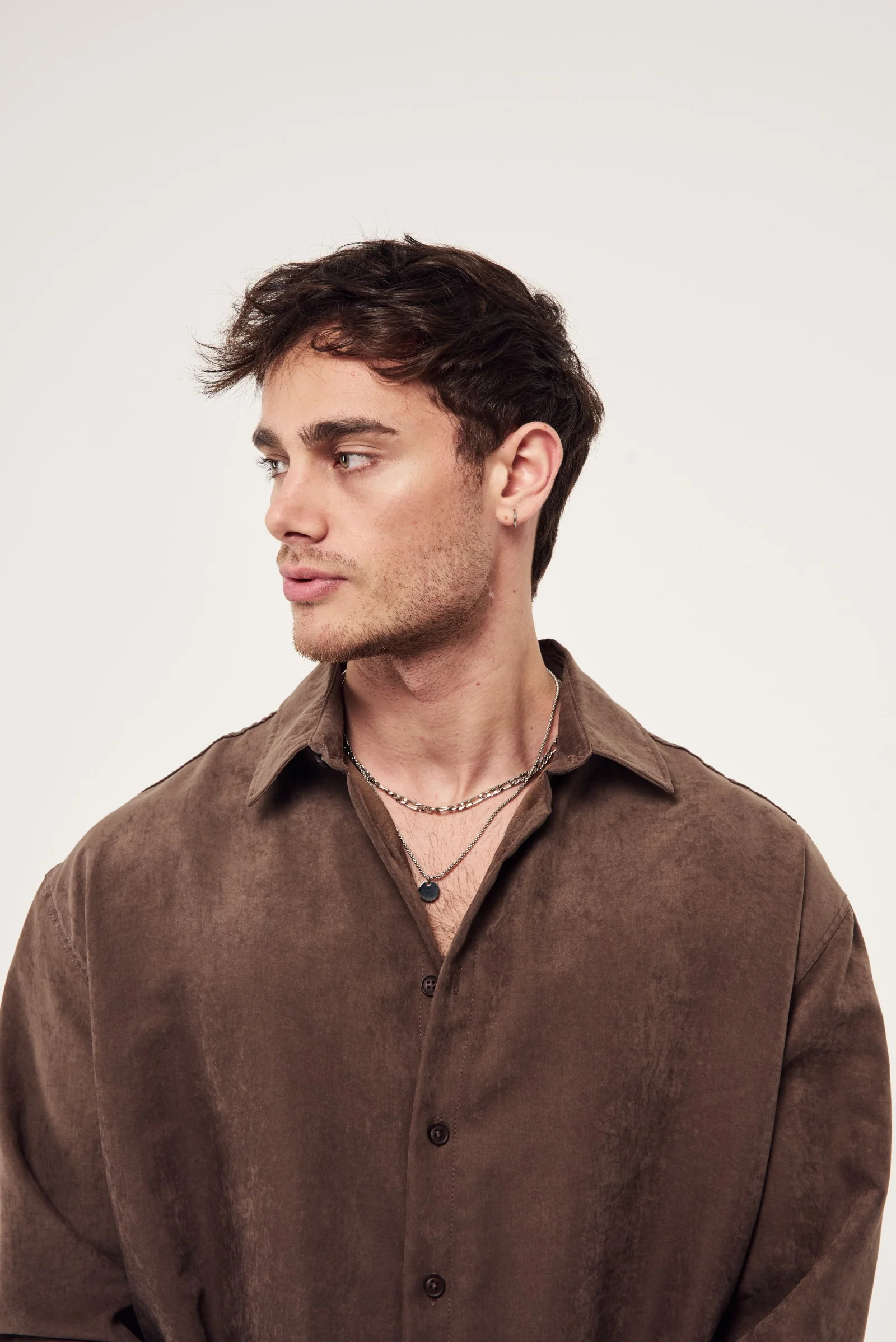 Dokulu Yıkamalı Gömlek - Görsel 11