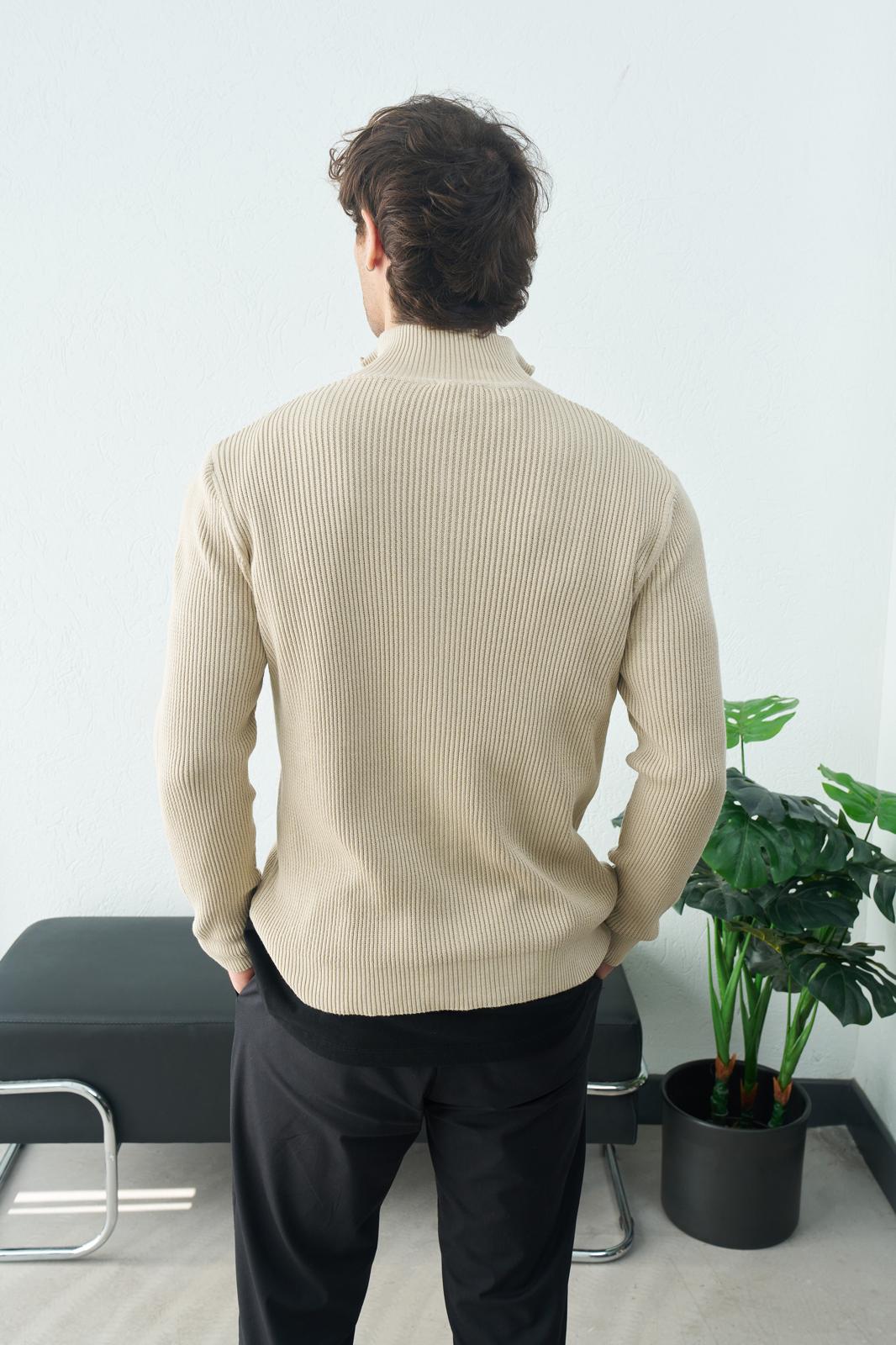 Zincir dikiş çift fermuarlı hırka  - Görsel 8