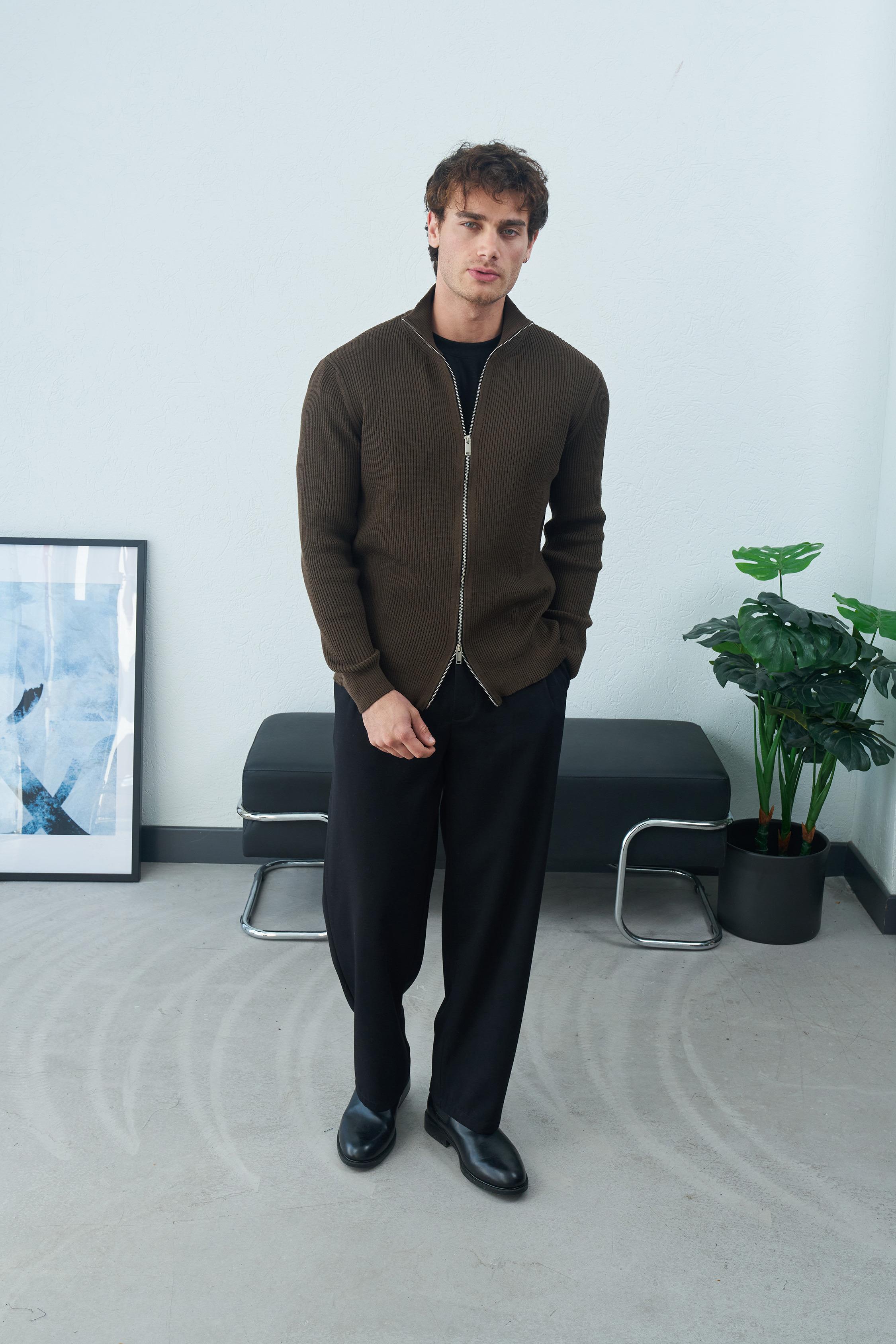 Zincir dikiş çift fermuarlı hırka  - Görsel 10