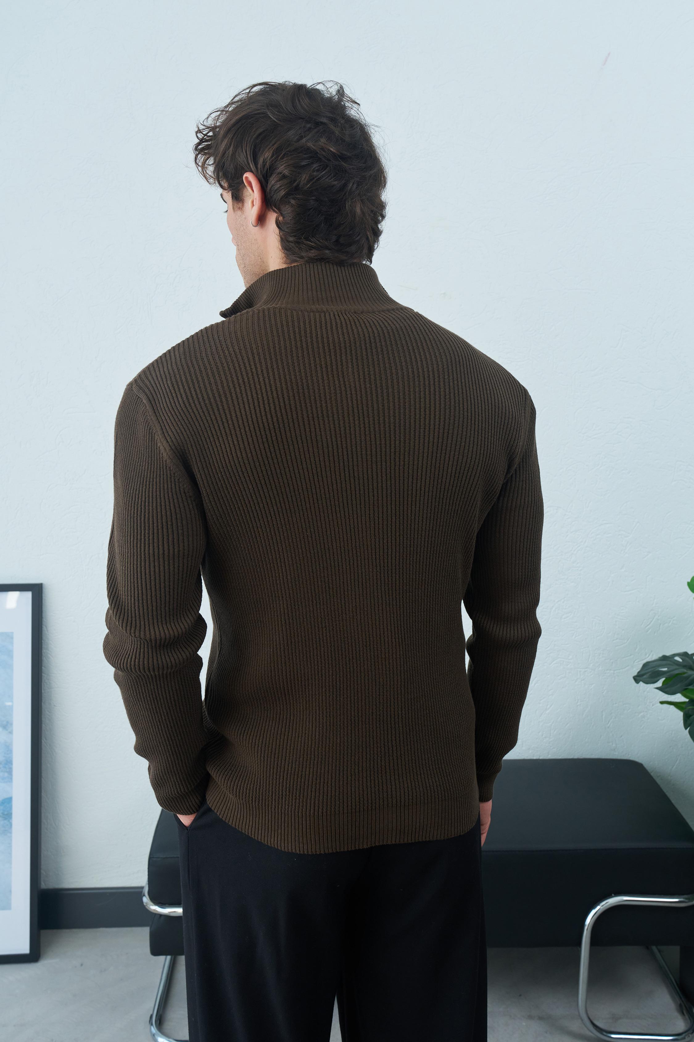 Zincir dikiş çift fermuarlı hırka  - Görsel 11